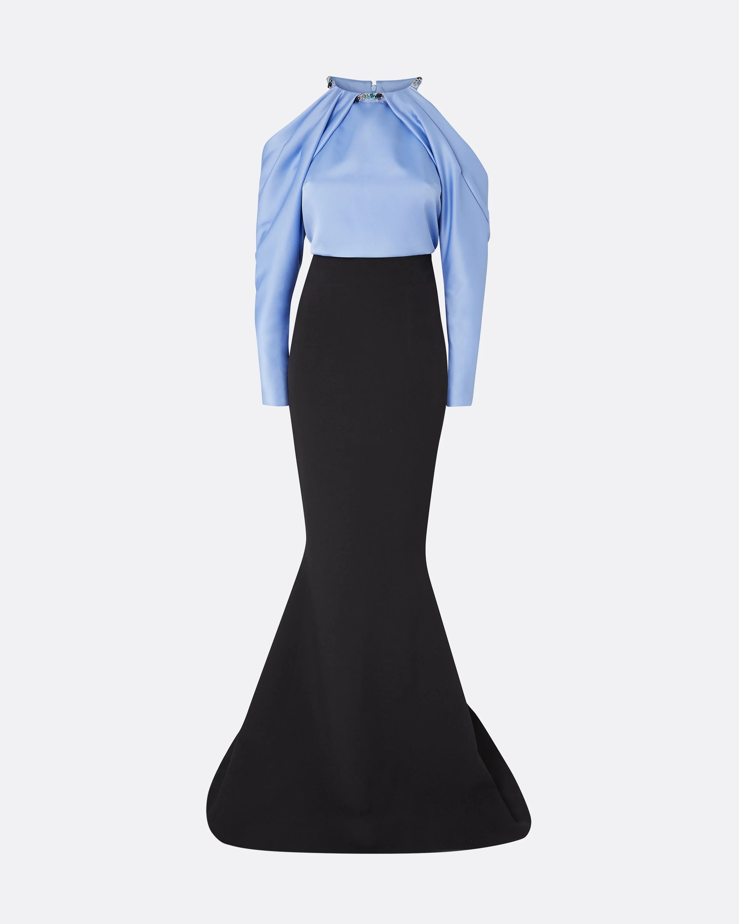 Aksha Carolina Blue & Black Long Dress - Image 5