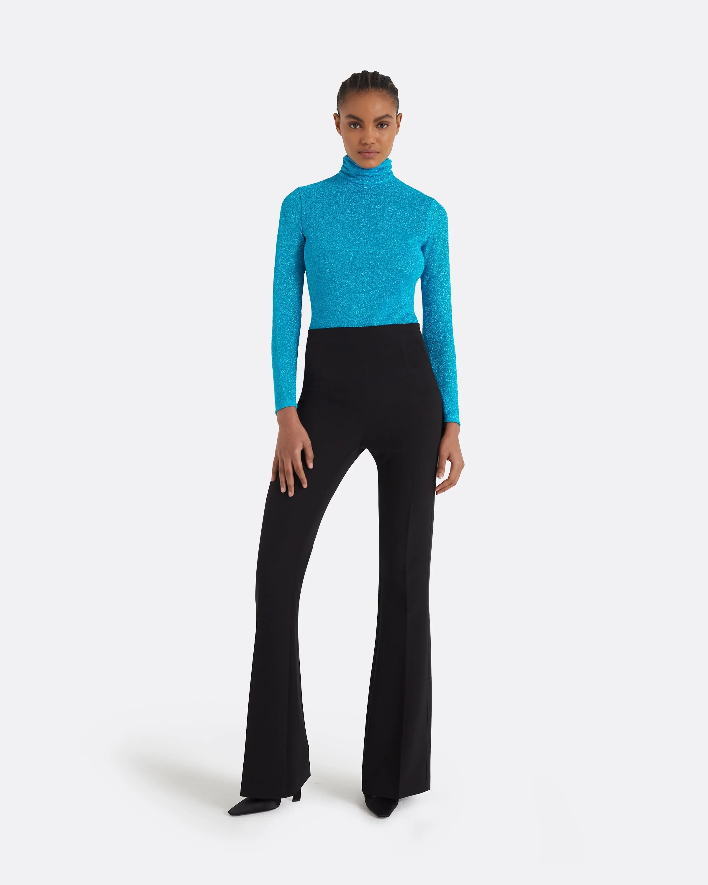 Alexa Black Heavy Crepe & Satin Trousers - Image 7