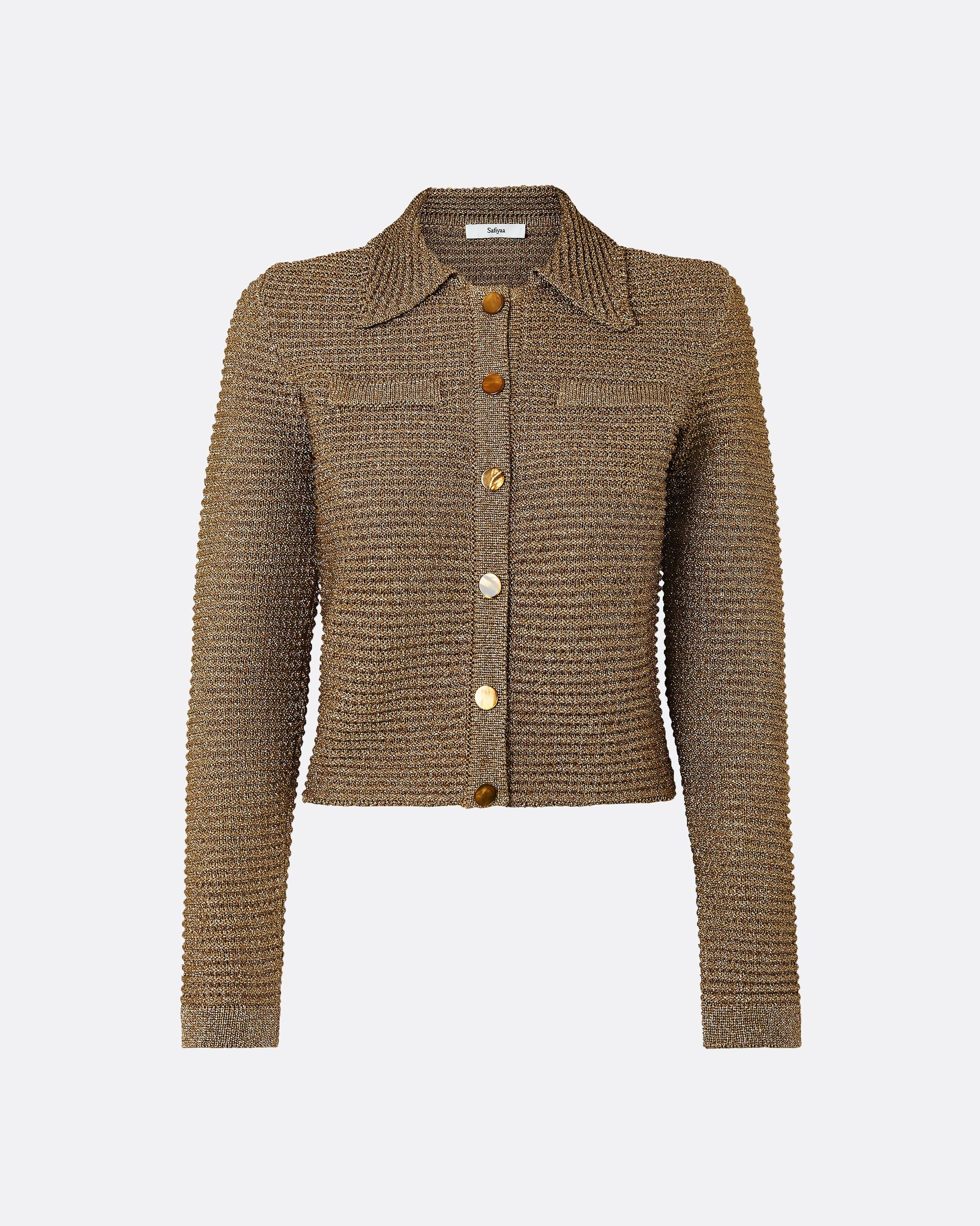 Artemis Gold Knit Jacket - Image 25