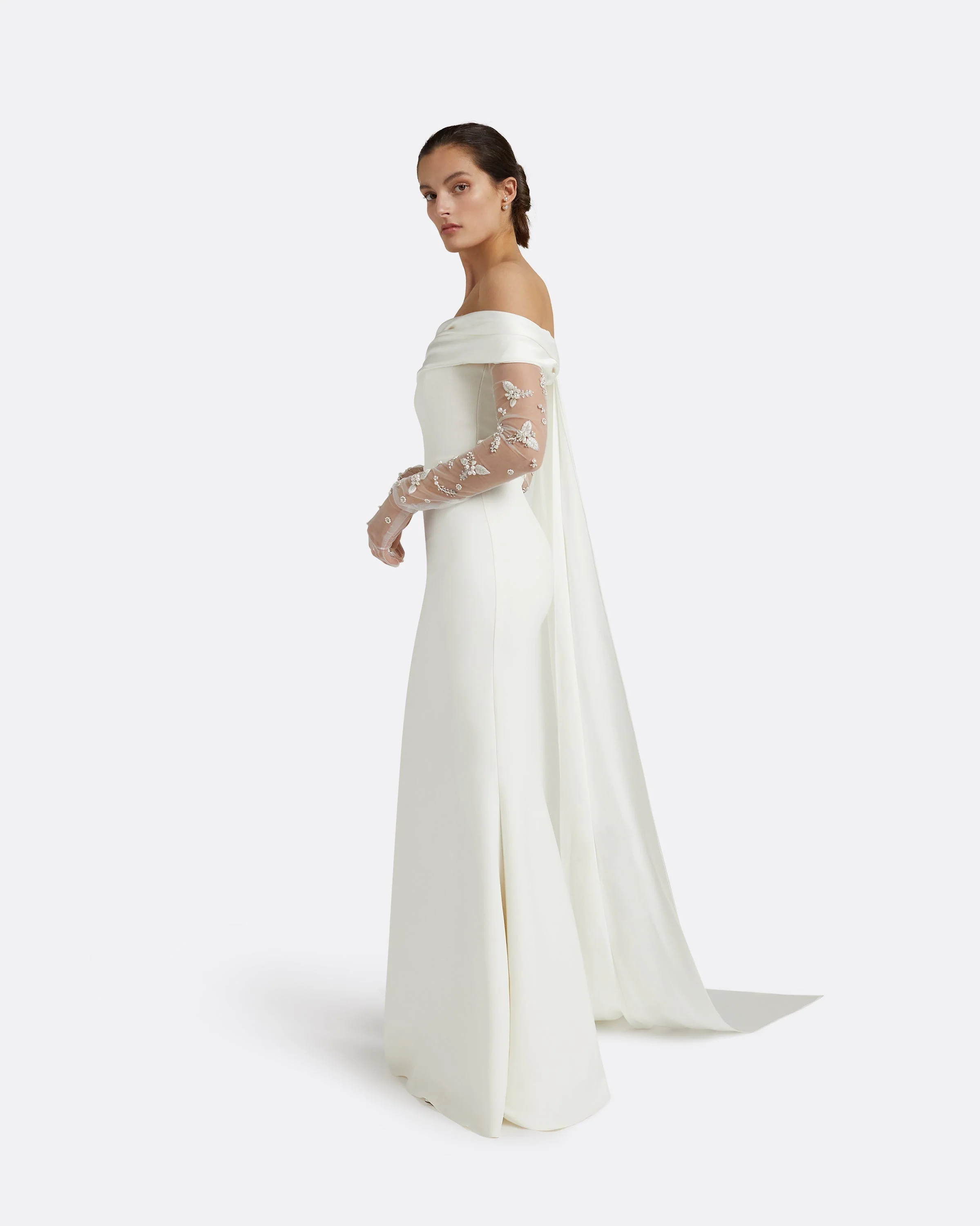 Astin Ivory & Pearl Floral Gloves - Image 4