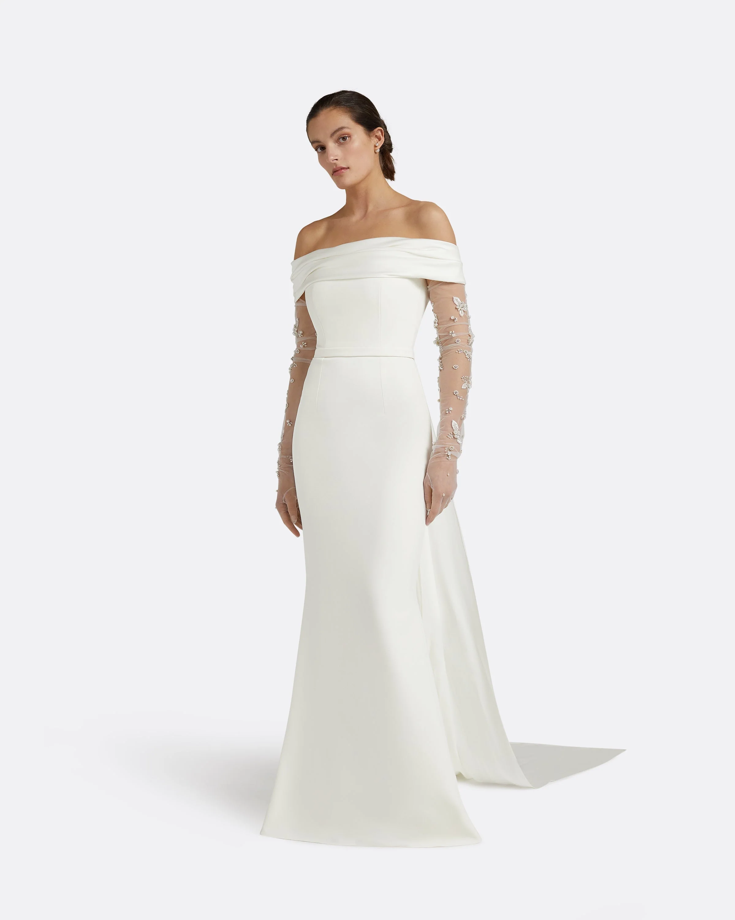 Astin Ivory & Pearl Floral Gloves - Image 5