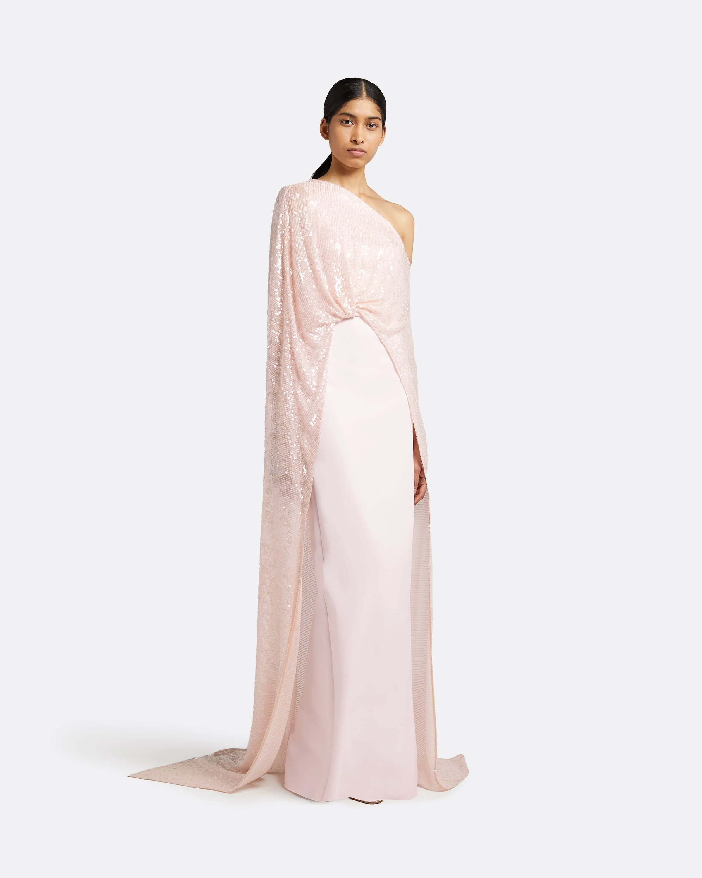 Cadenza Barely Pink Long Dress - Image 9
