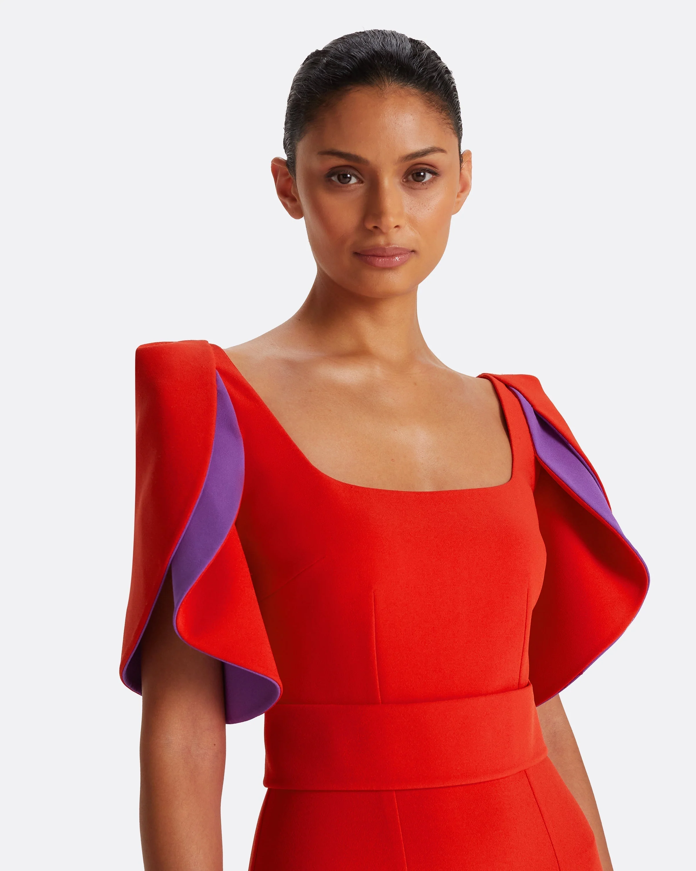 Dara Scarlet Red Long Dress - Image 3