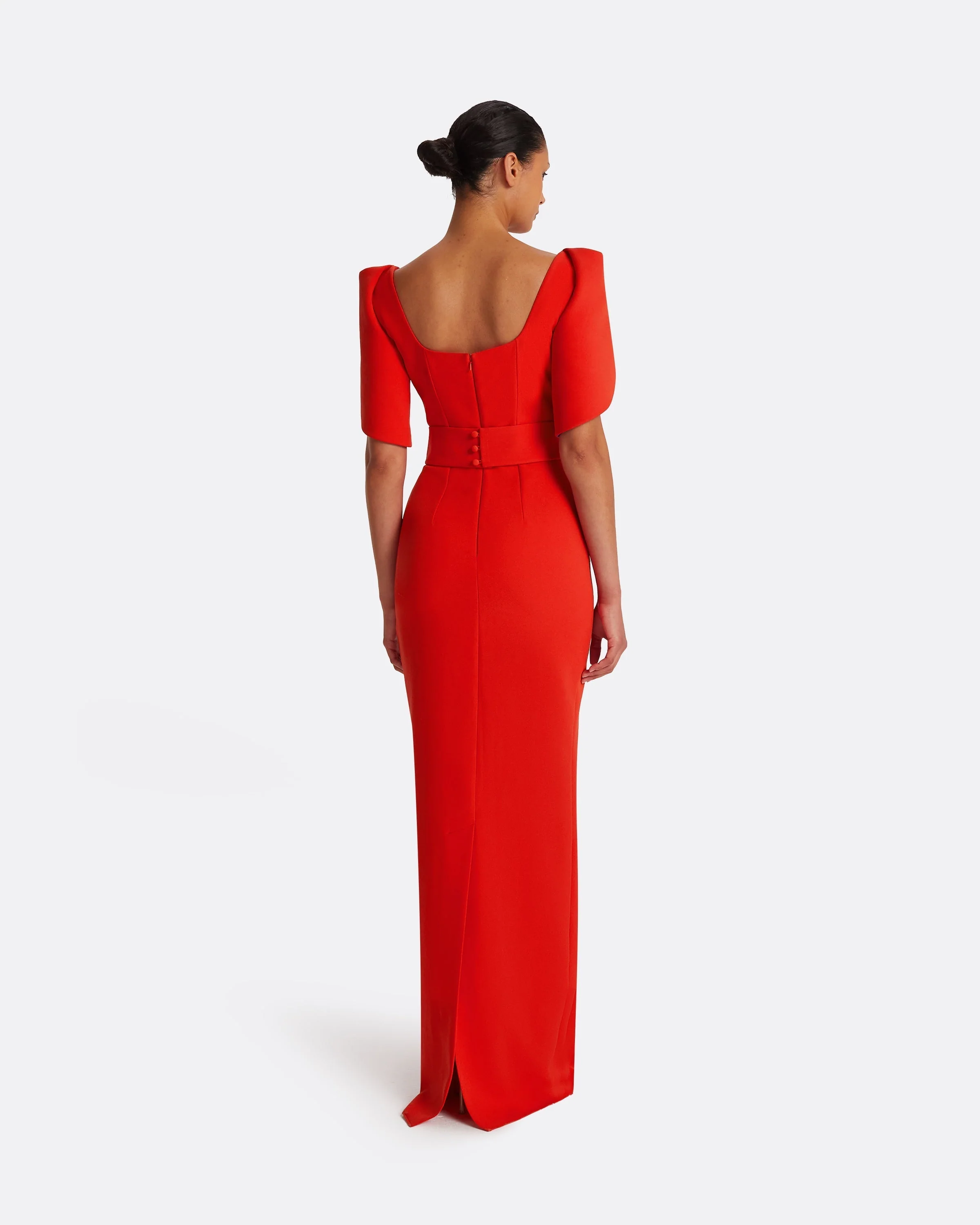 Dara Scarlet Red Long Dress - Image 7