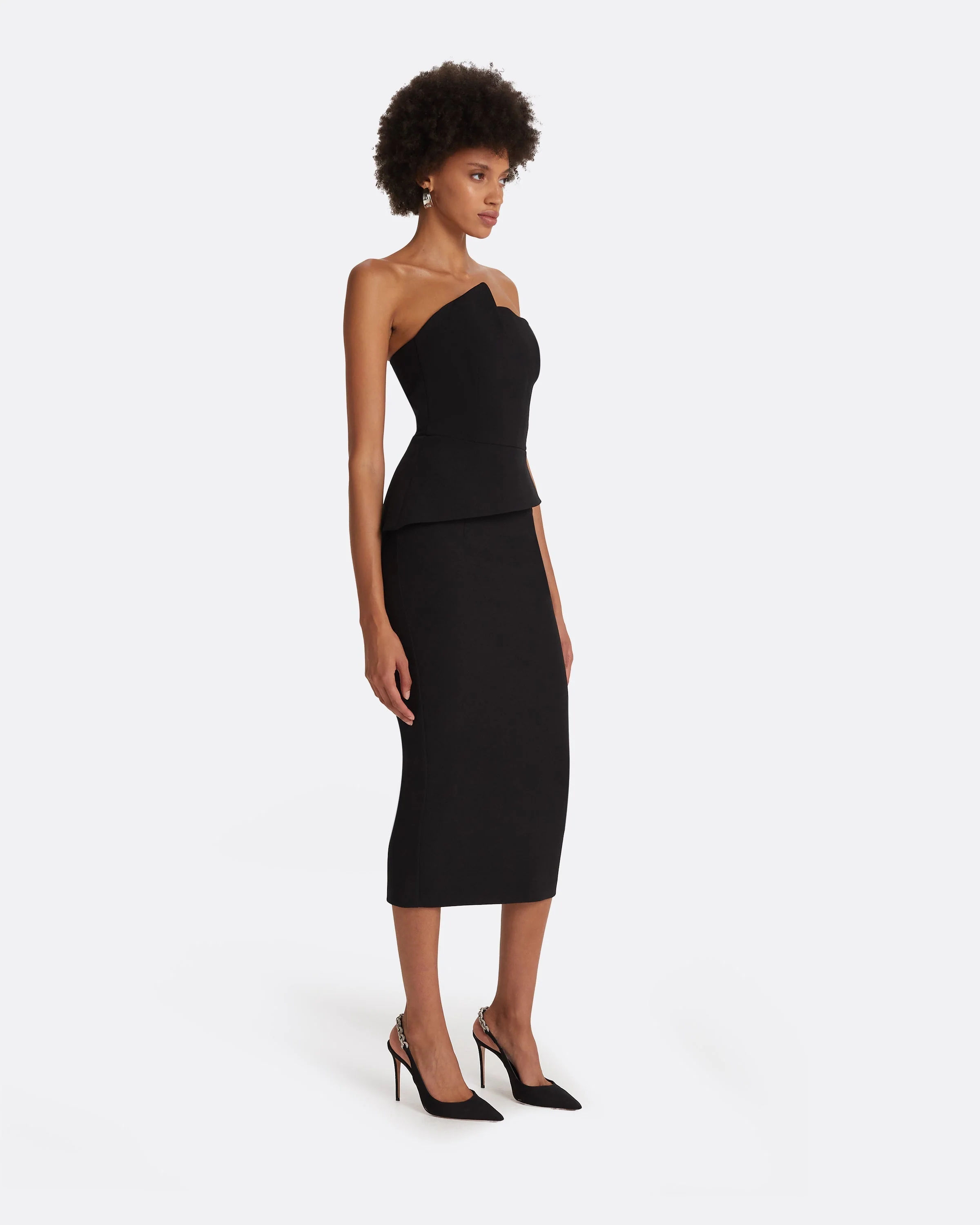 Delani Black Midi Dress - Image 4