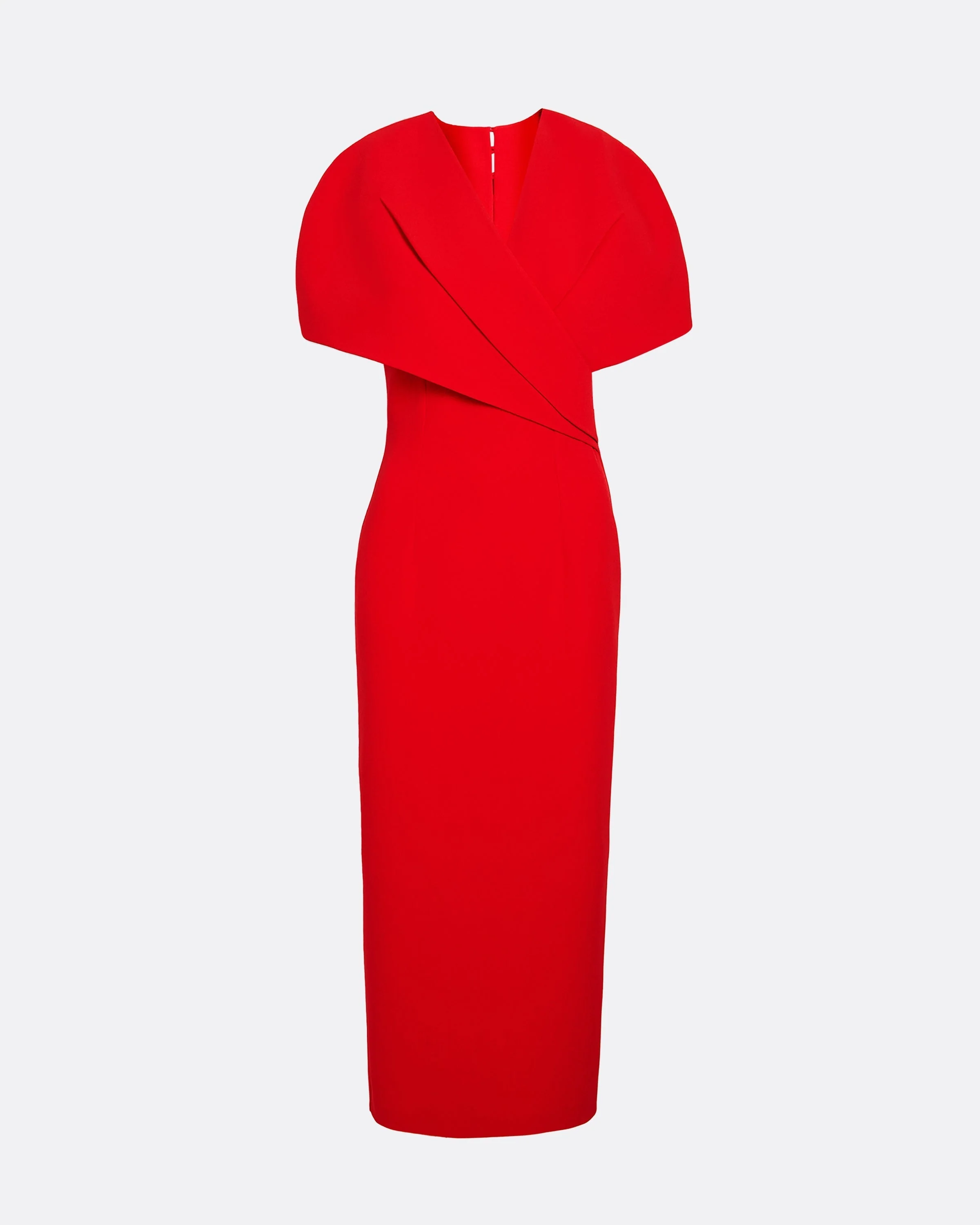 Flora Cherry Red Midi Dress - Image 5