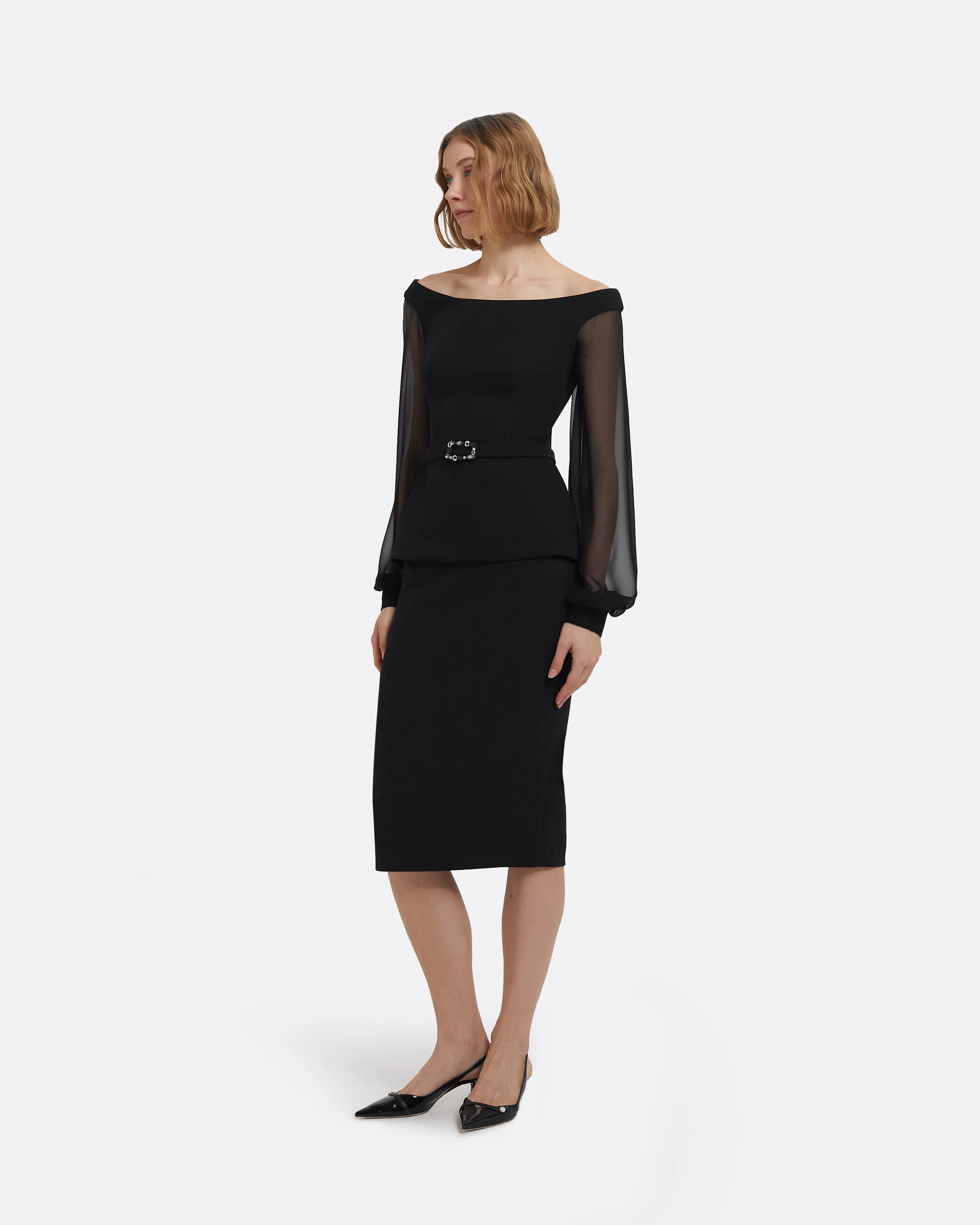 Hokoku Black Pencil Skirt - Image 3