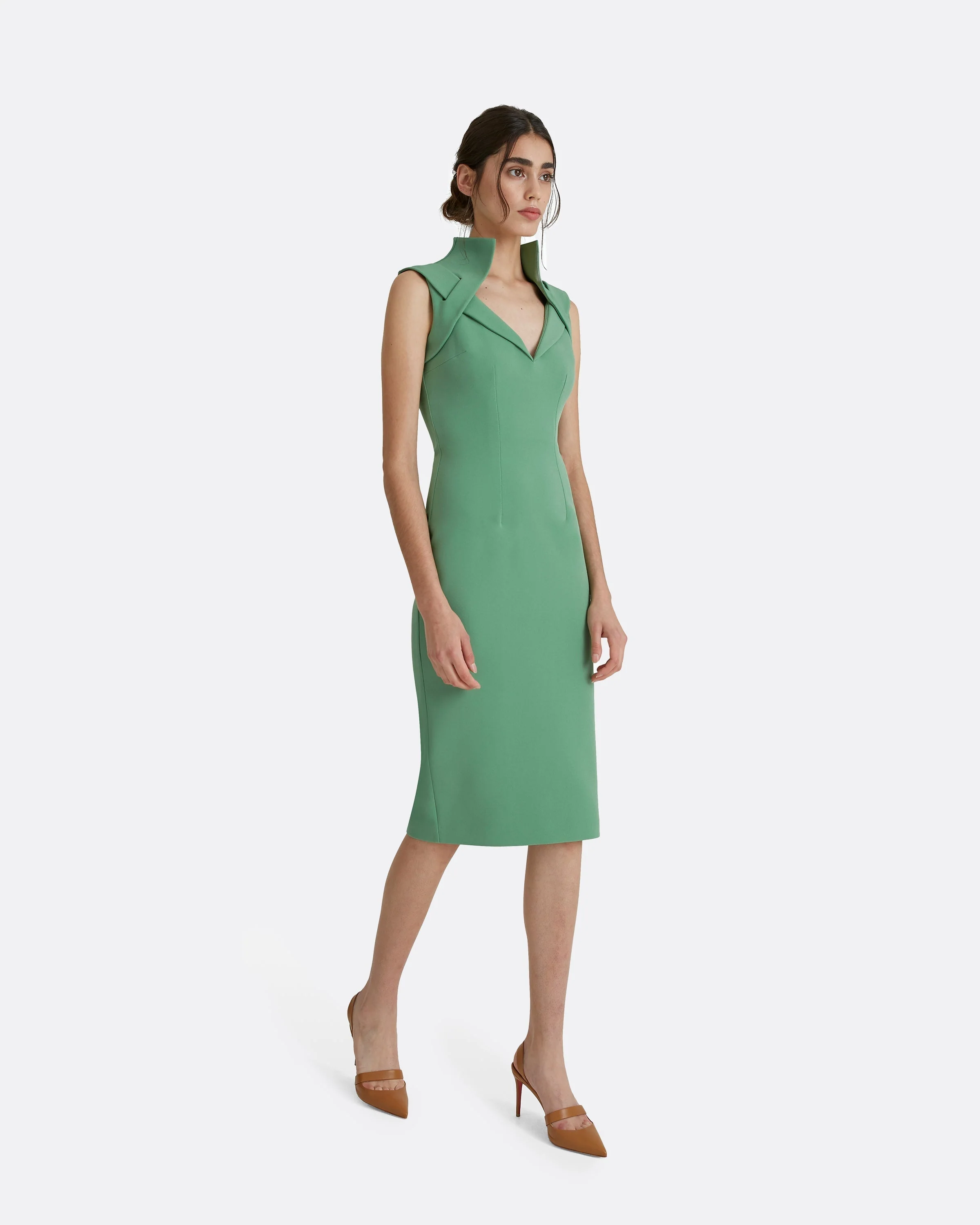 Loide Fern Green Midi Dress - Image 9