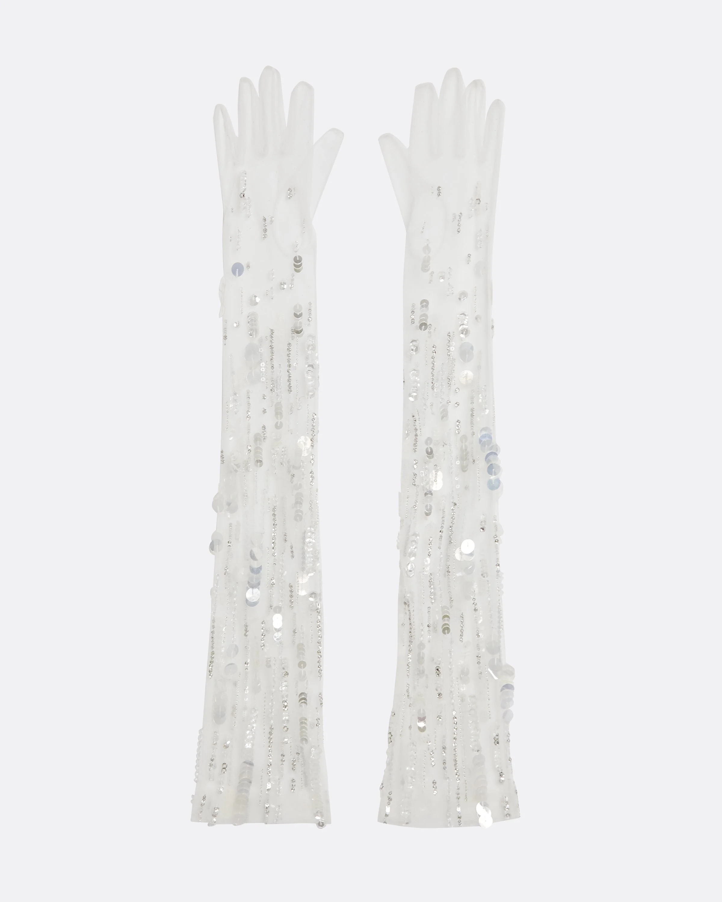 Astin Gloves in Ivory with Crystal Embellishment - Image 11