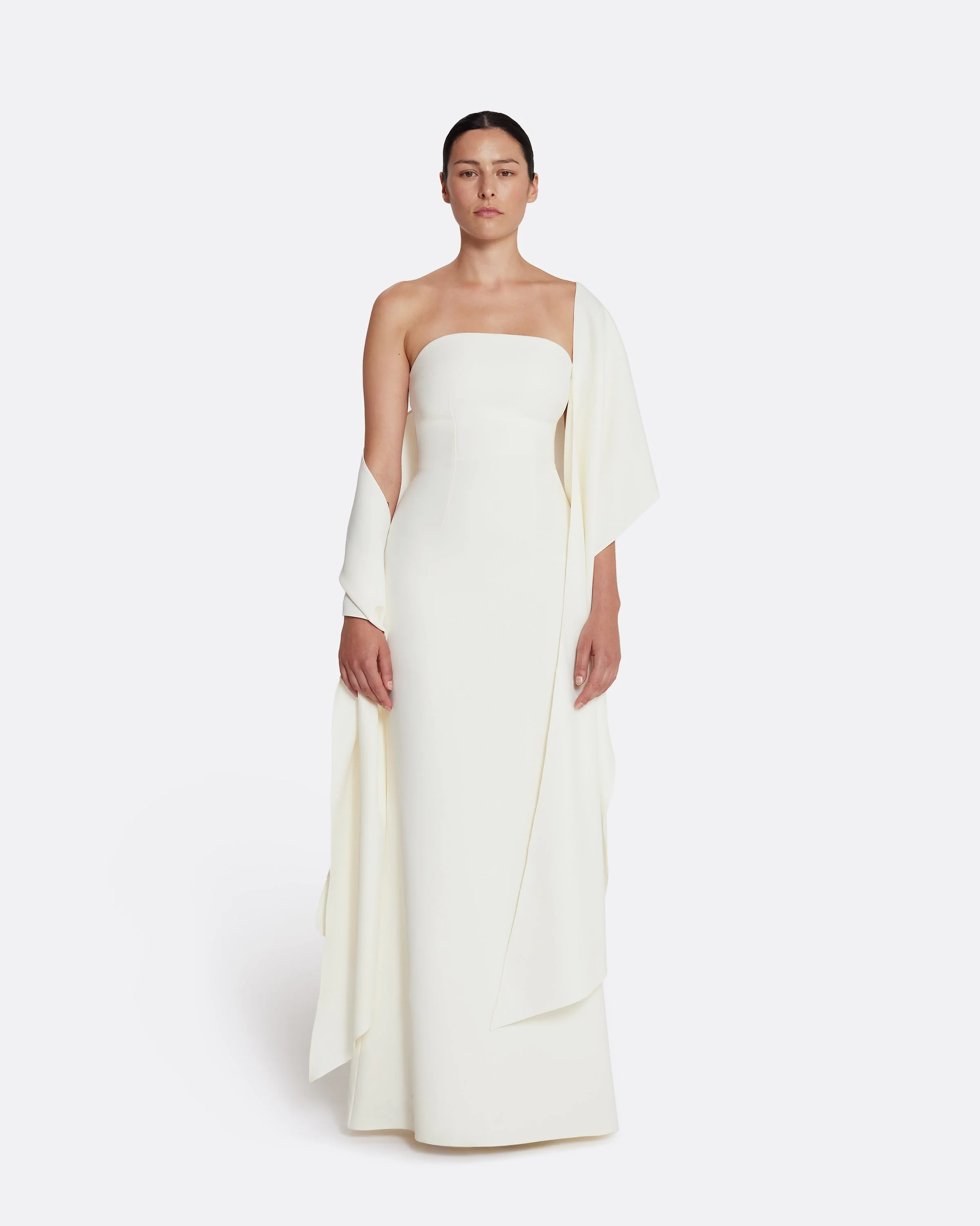 Long Shawl Scarf in Ivory - Image 6