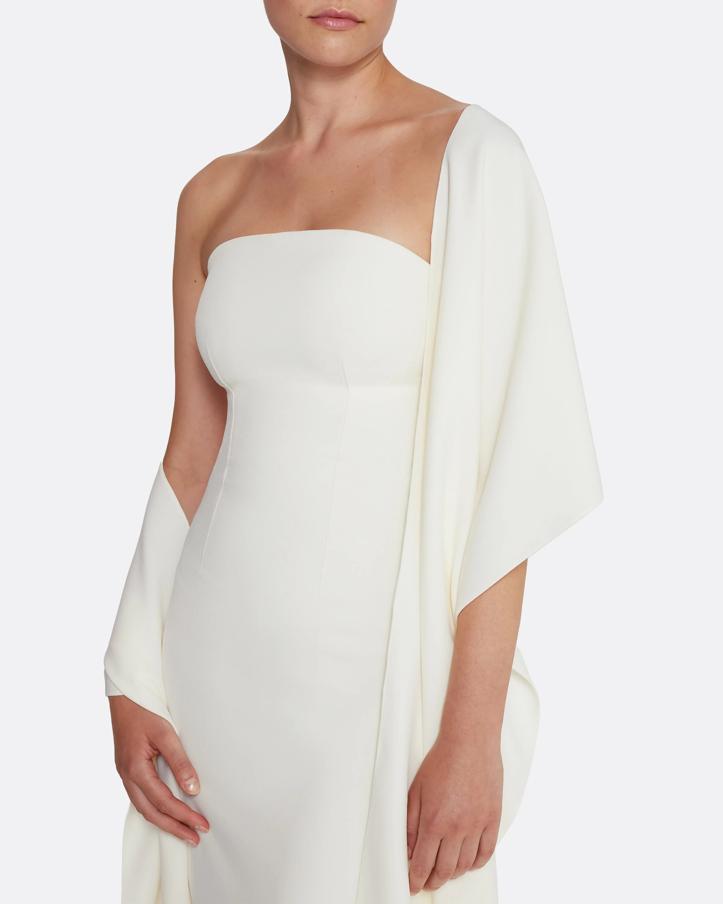 Long Shawl Scarf in Ivory - Image 8