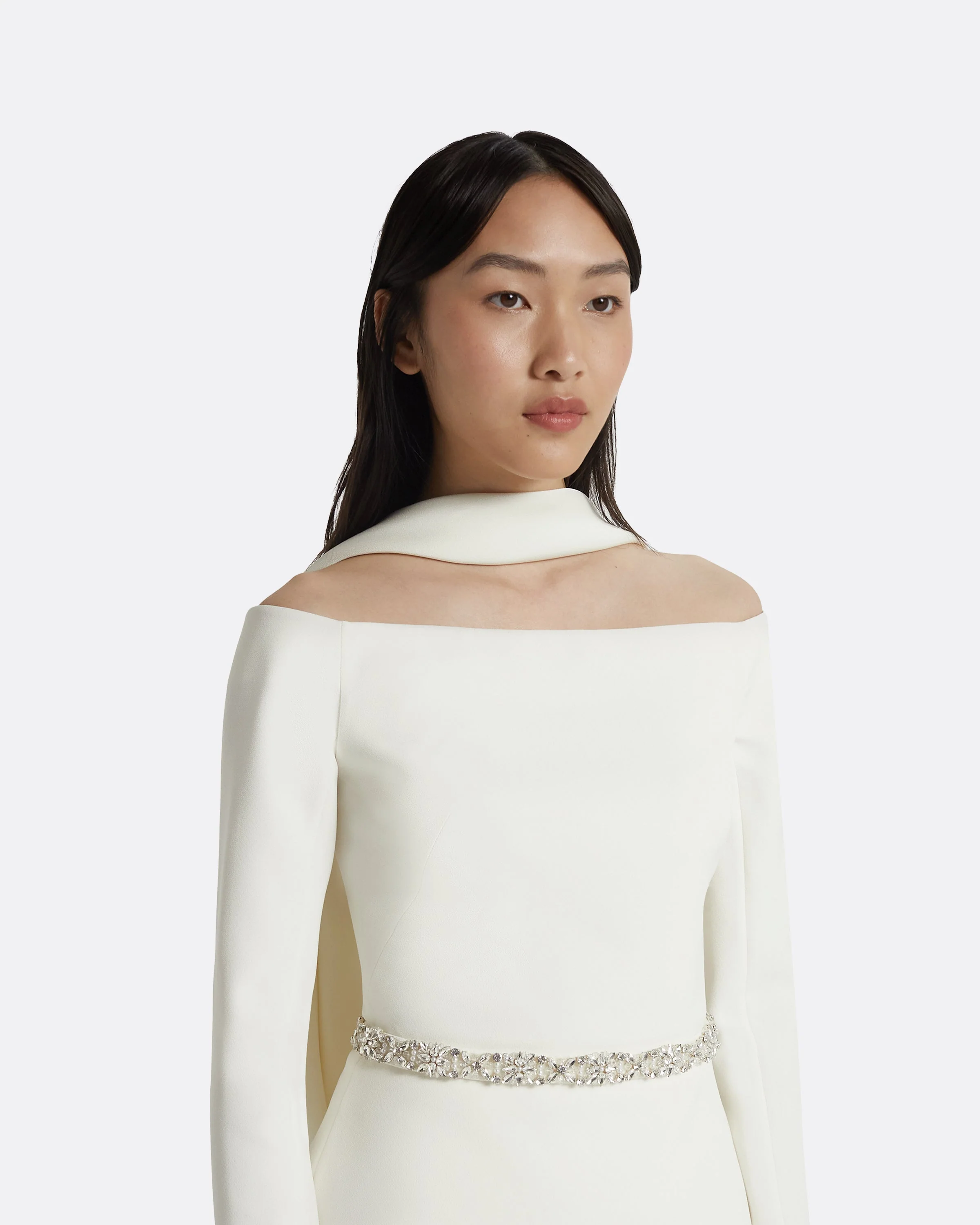 Lucile Ivory Top With Embroidered Belt - Image 3