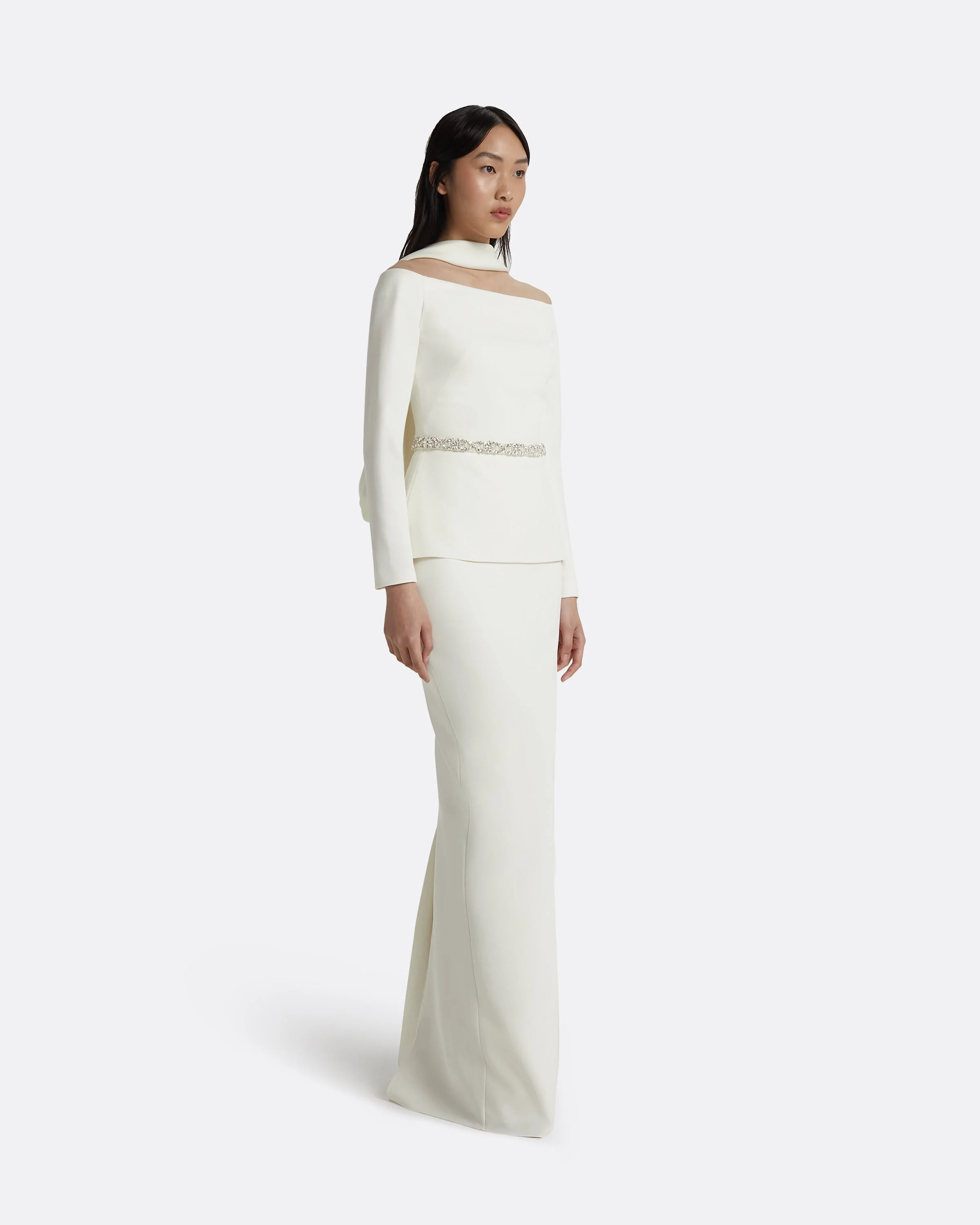 Lucile Ivory Top With Embroidered Belt - Image 4