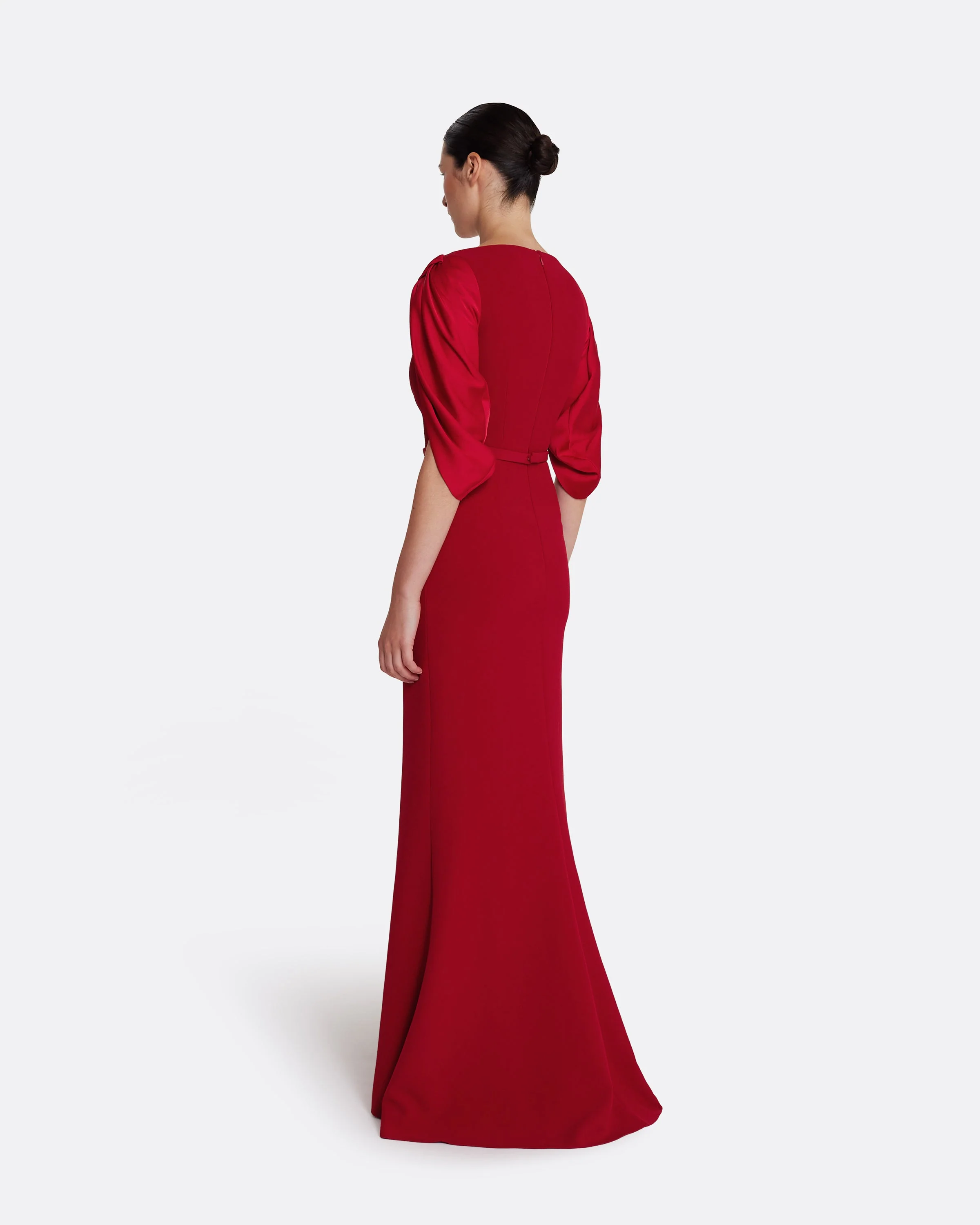 Mimi Long Dress in Cherry Red on Azalea Red - Image 7