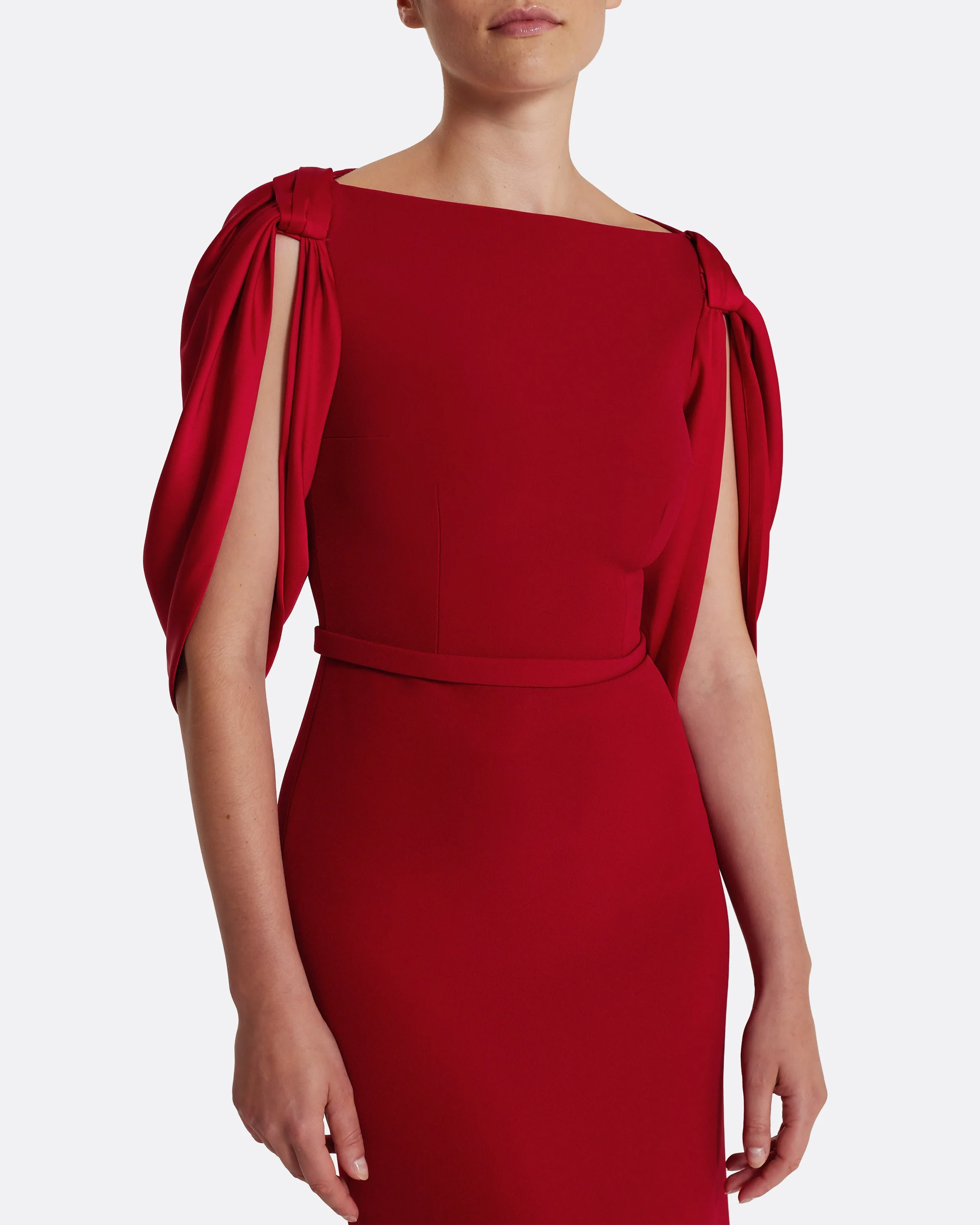 Mimi Long Dress in Cherry Red on Azalea Red - Image 8