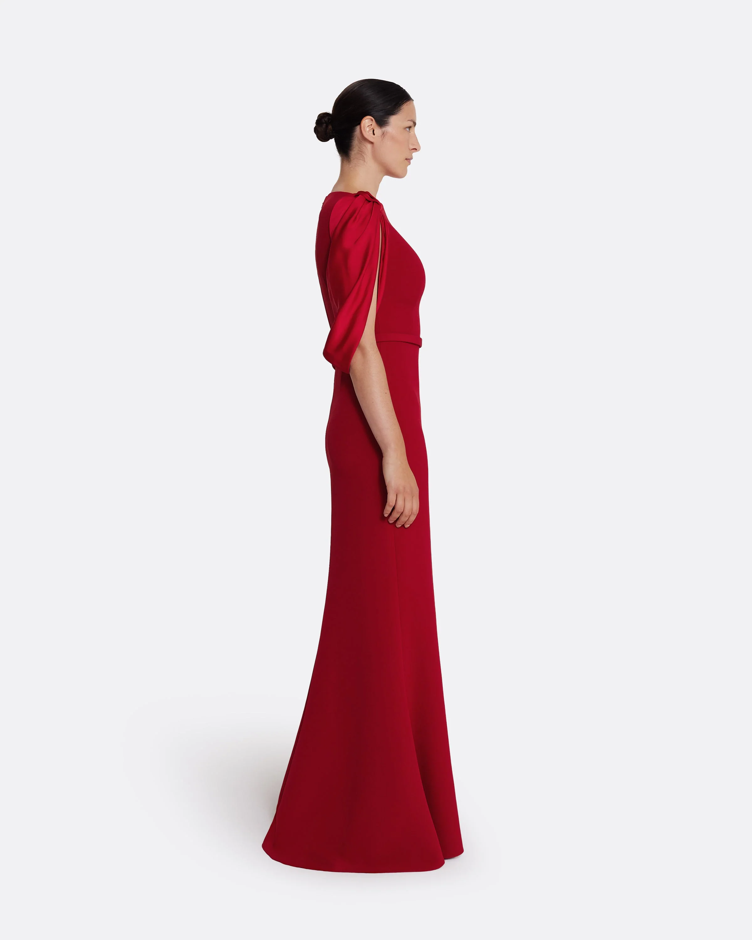 Mimi Long Dress in Cherry Red on Azalea Red - Image 9