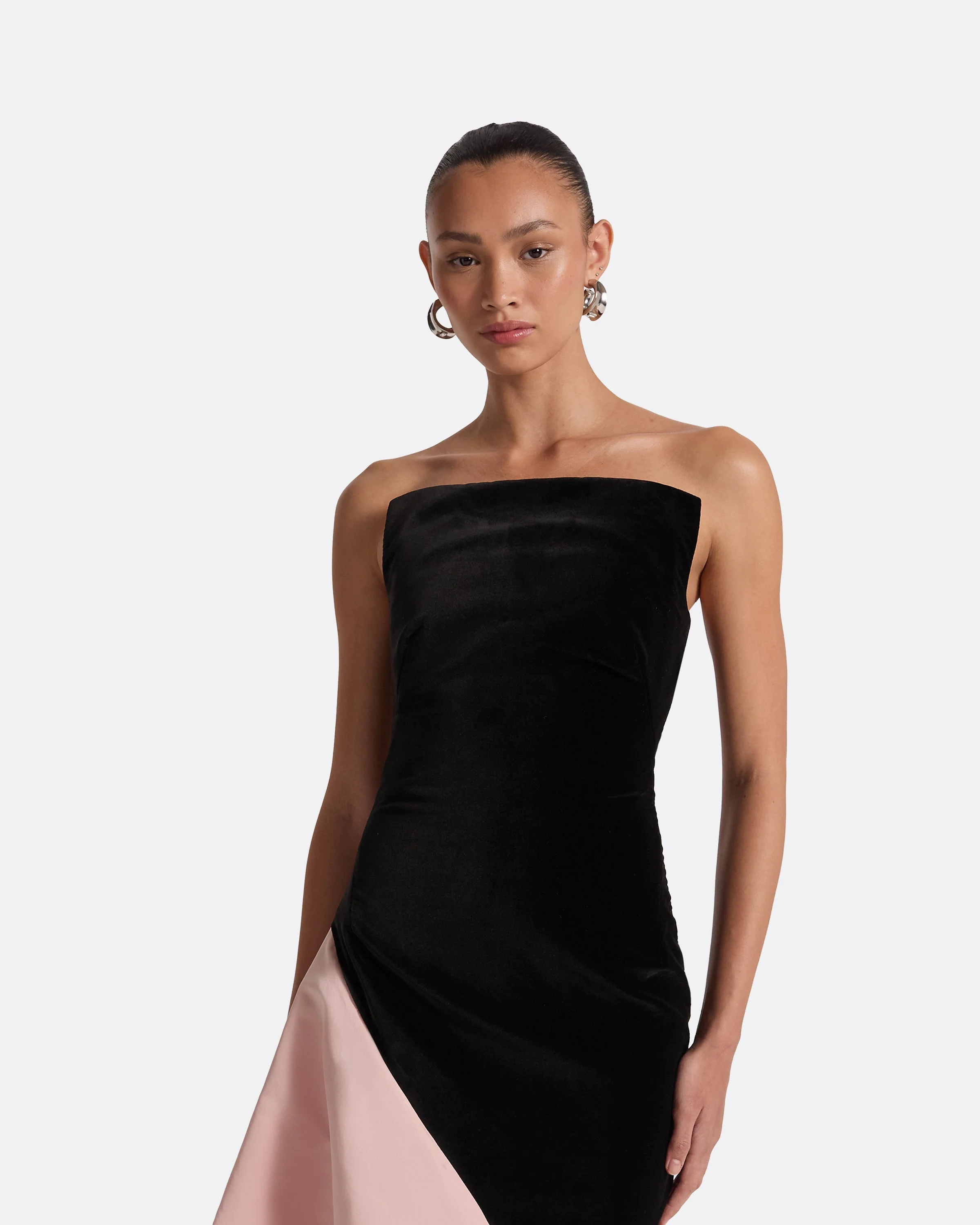 Pia Black & Peony Blush Long Dress - Image 3