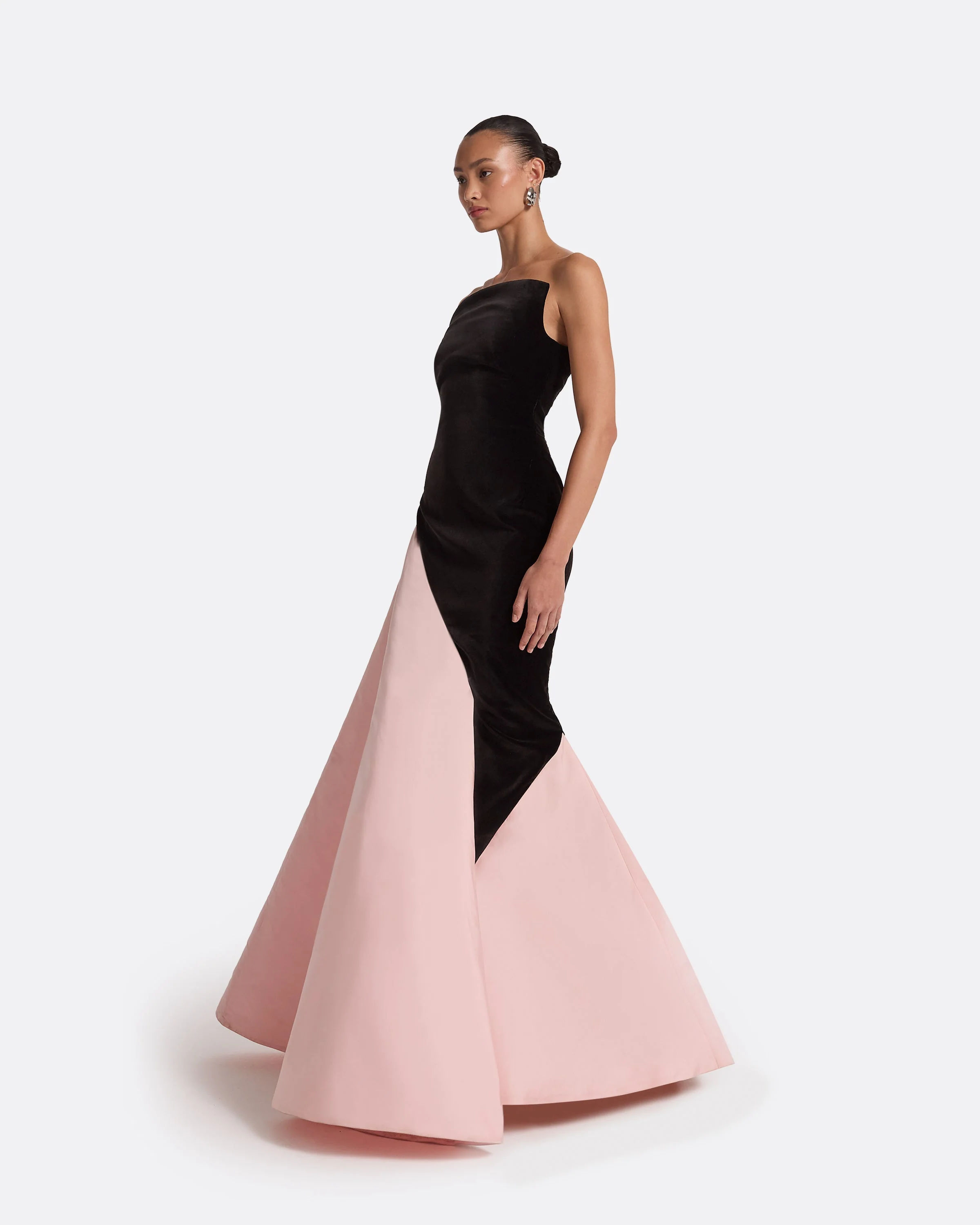 Pia Black & Peony Blush Long Dress - Image 4