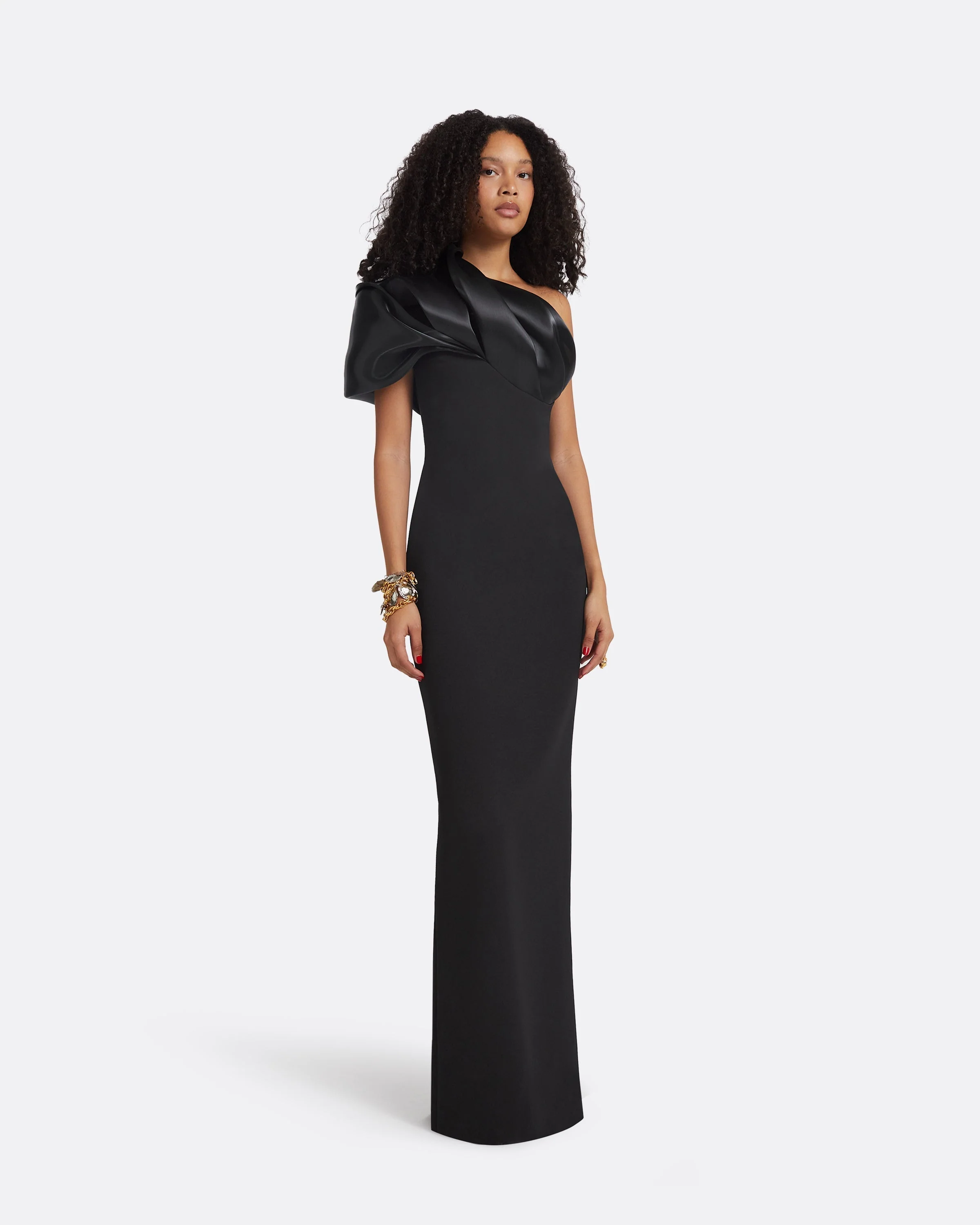 Porto Black Long Dress - Image 4