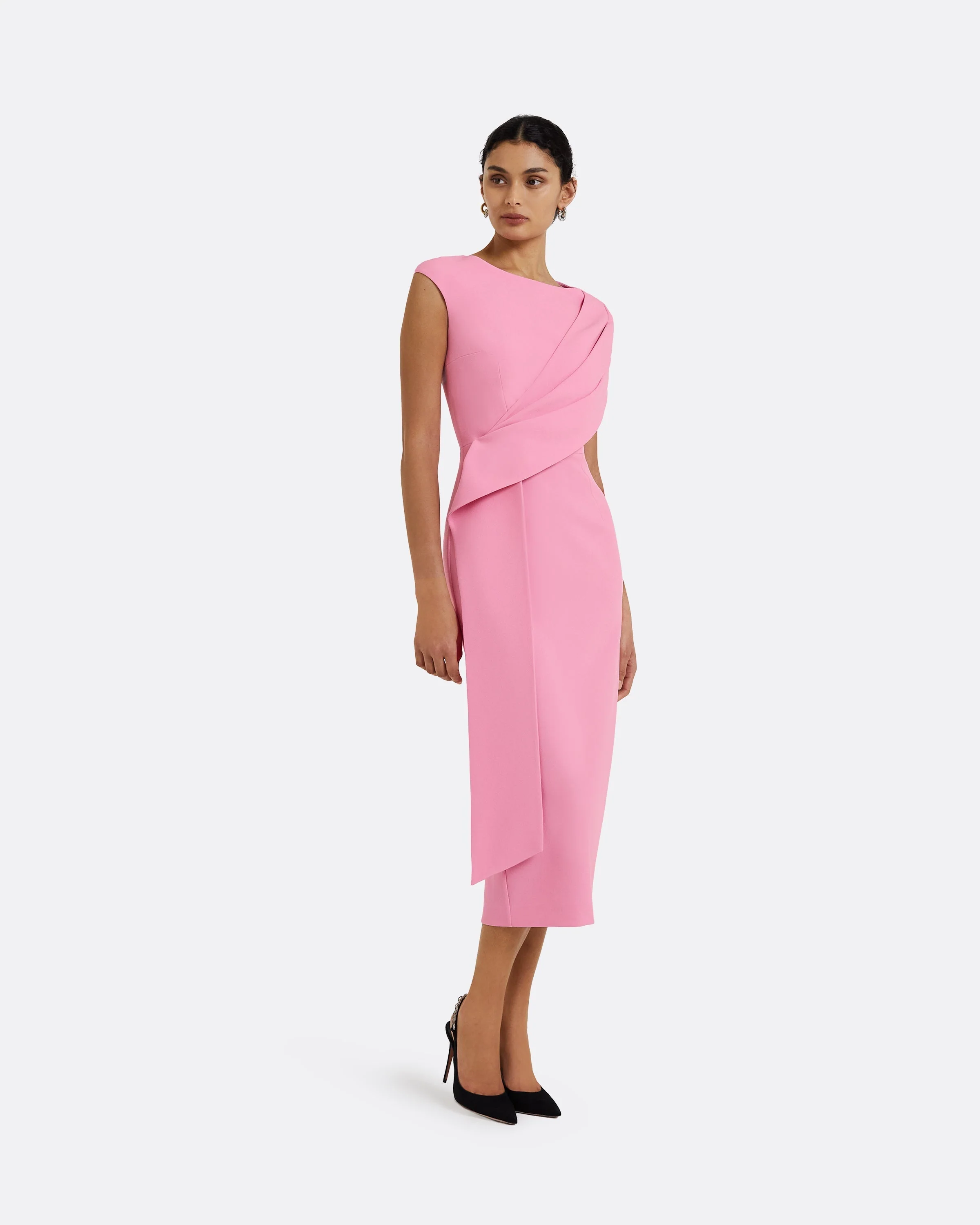 Regina Begonia Pink Midi Dress - Image 4