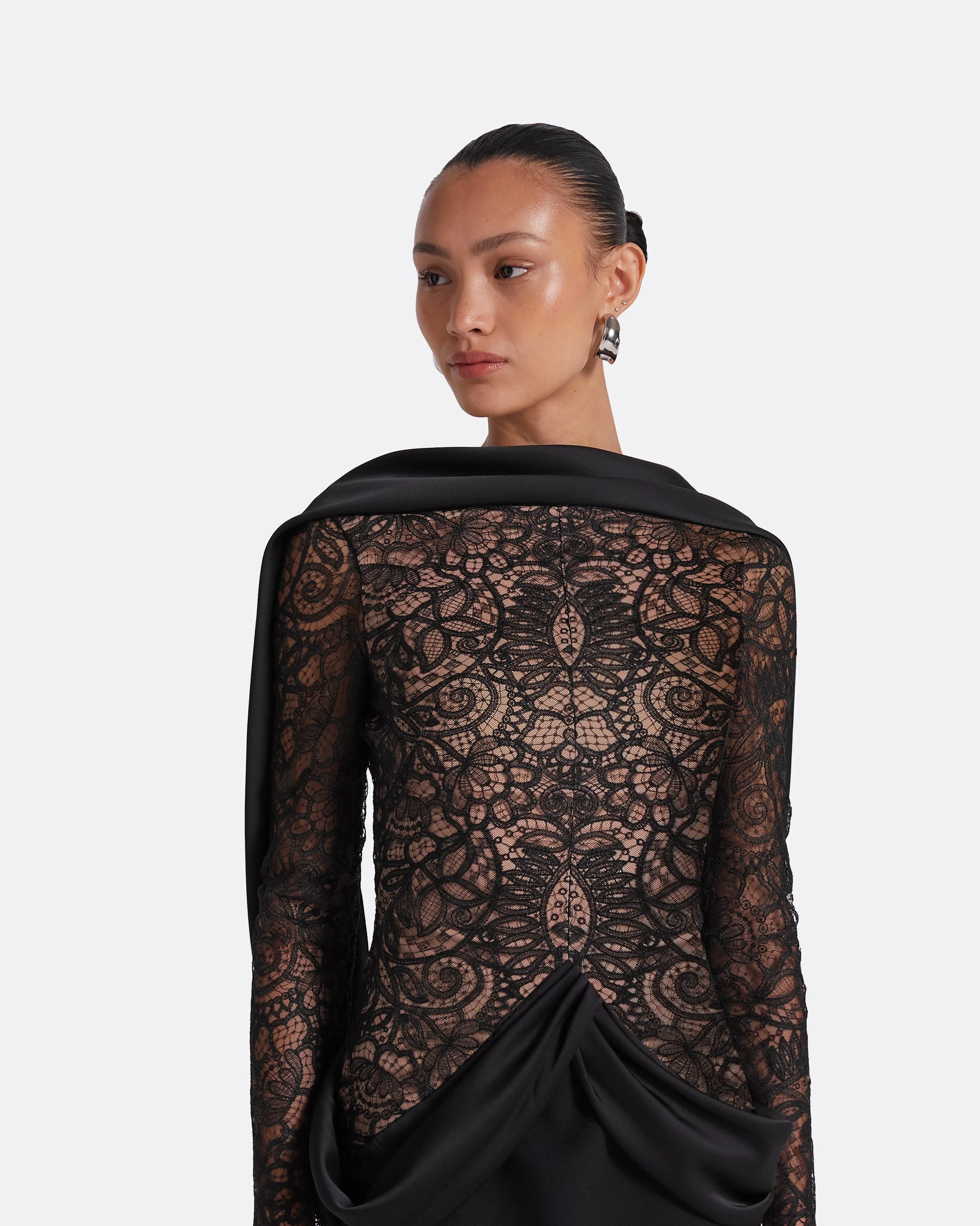 Serryna Black Long Dress - Image 3