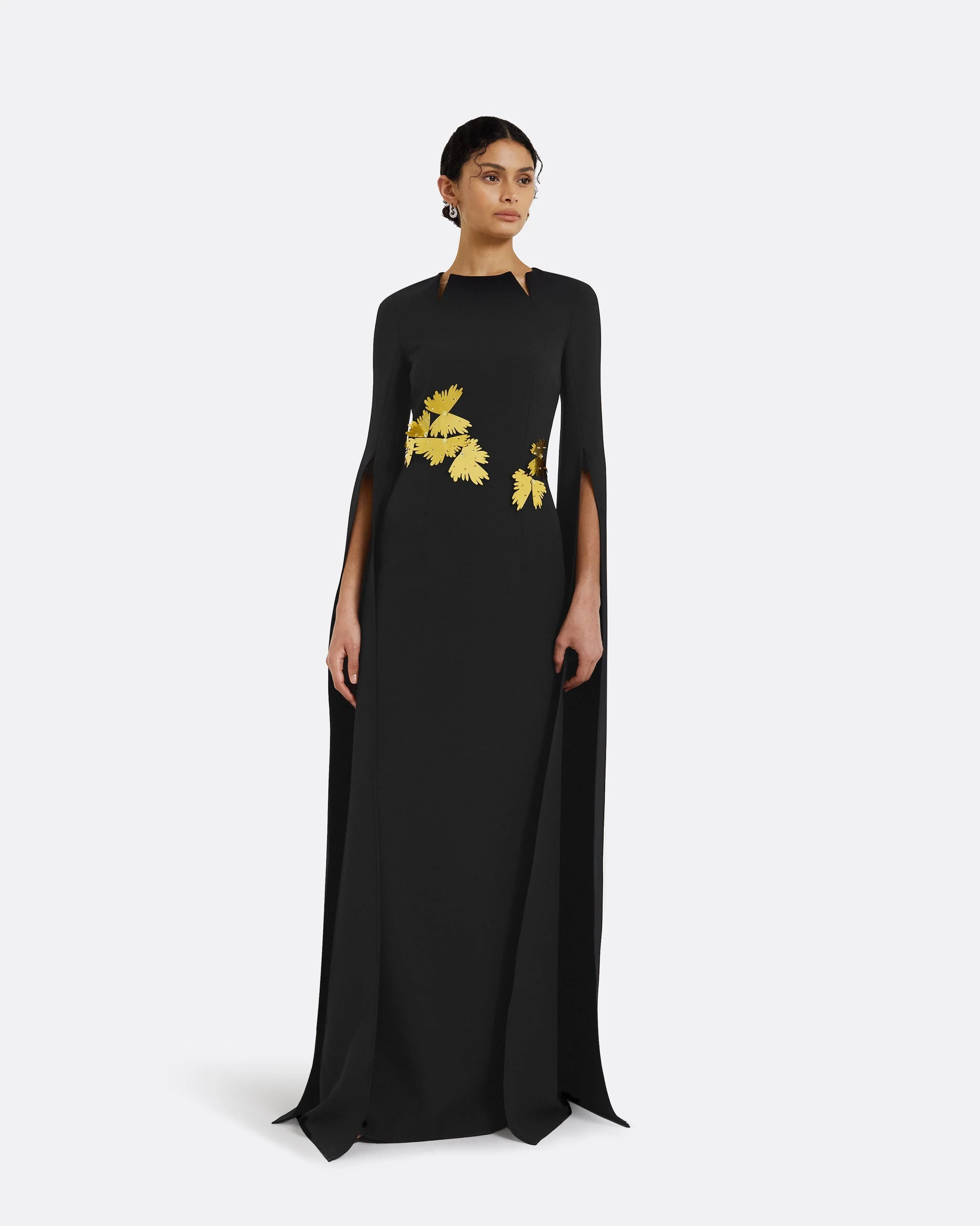 Talin Embroidered Black Long Dress - Image 6
