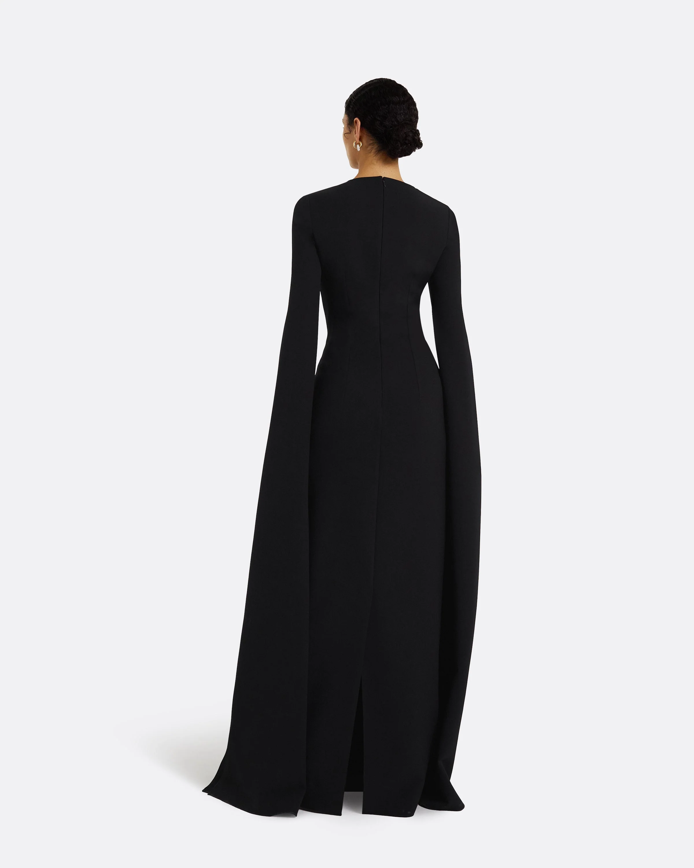 Talin Embroidered Black Long Dress - Image 7