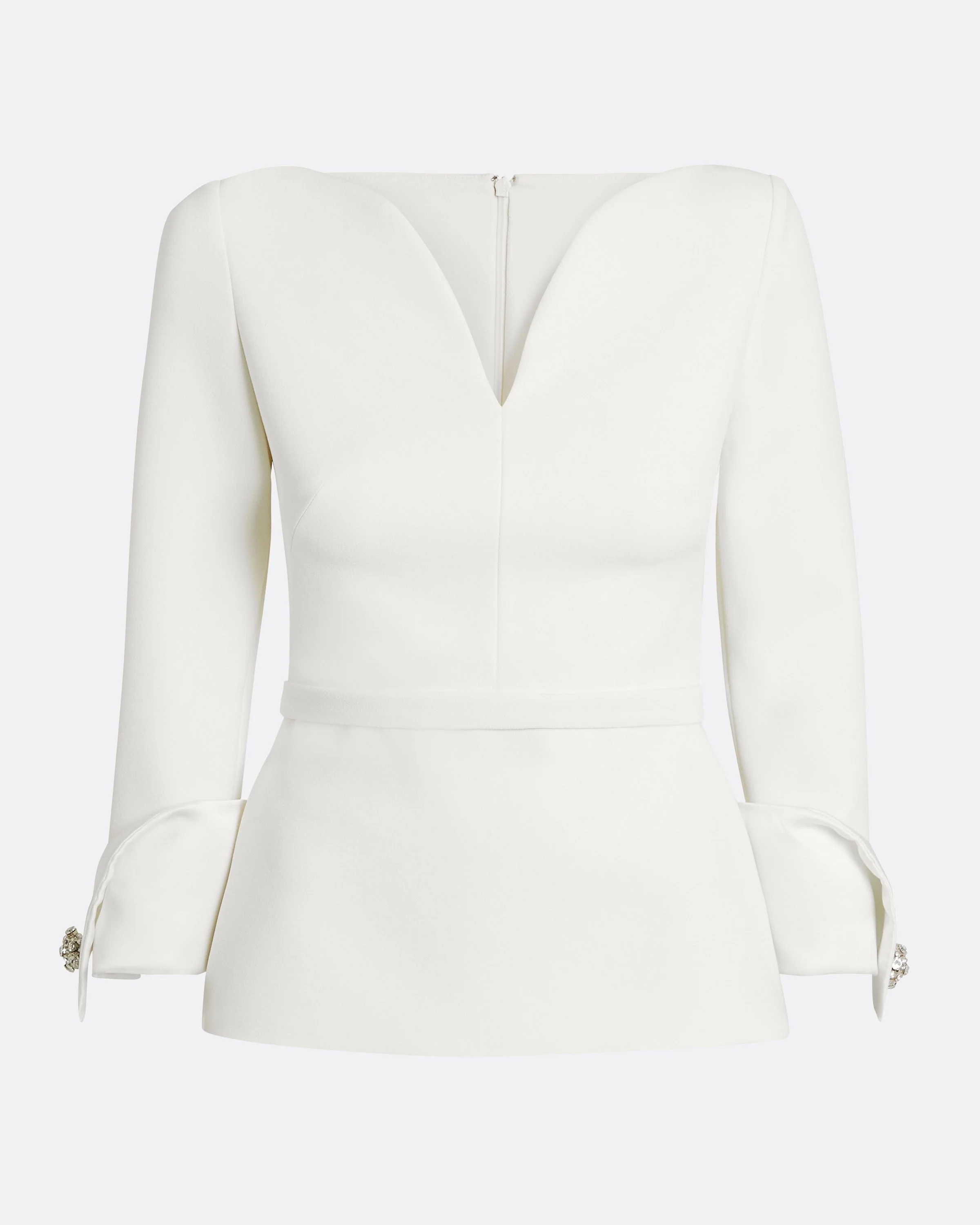 Tinetta Top in Porcelain on Ivory with Crystal Embellishment - Image 10