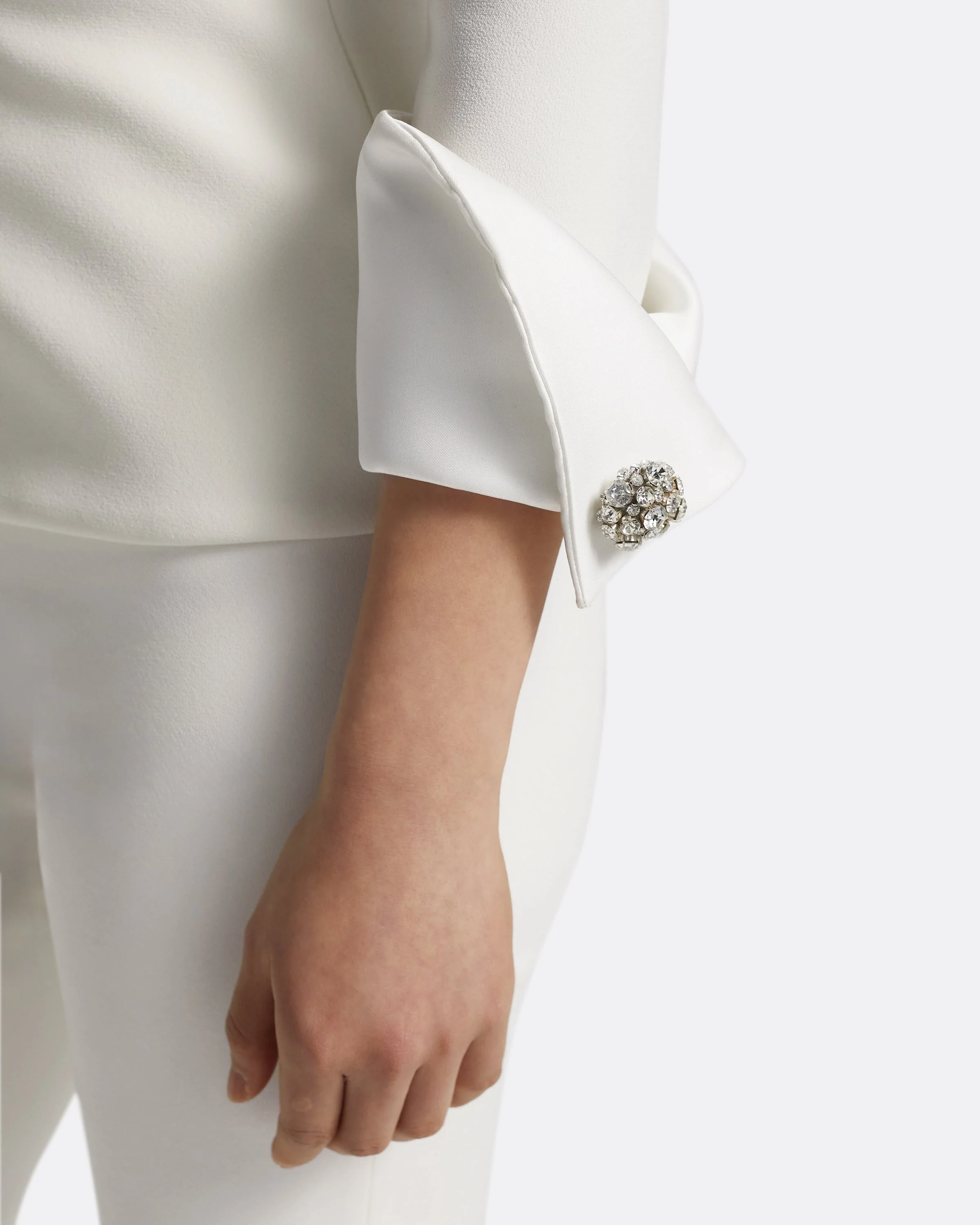 Tinetta Top in Porcelain on Ivory with Crystal Embellishment - Image 3