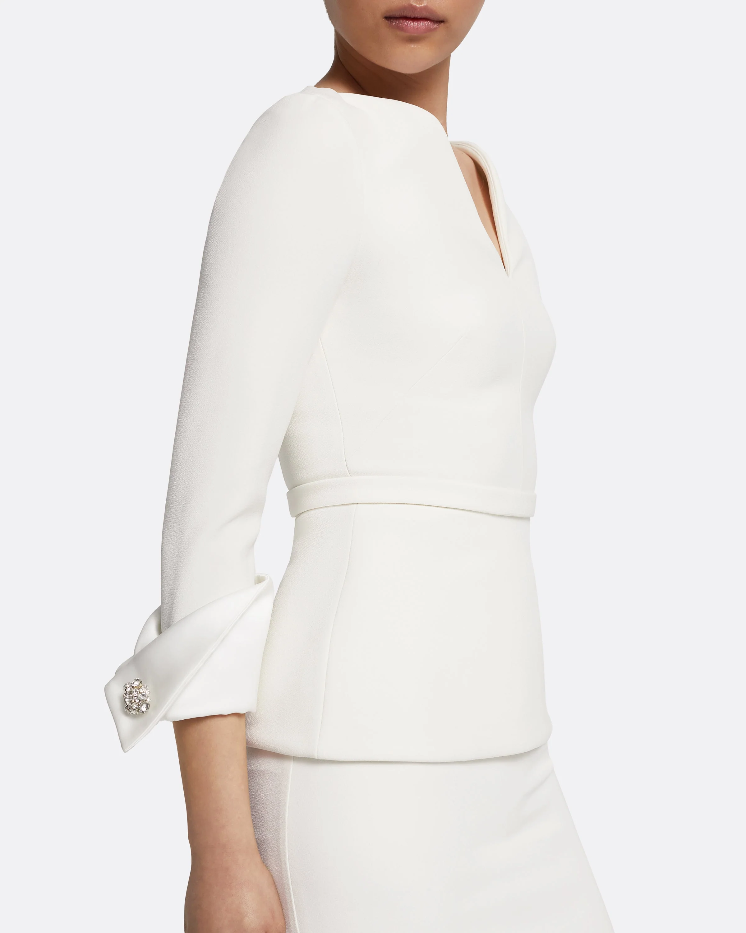 Tinetta Top in Porcelain on Ivory with Crystal Embellishment - Image 7